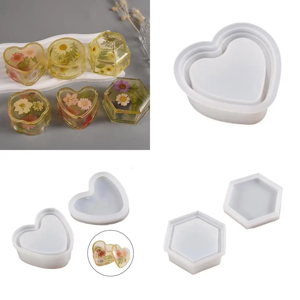 

A52E Silicone Mold Storage Box Crystal Epoxy Resin Mould DIY Casting Tool for DIY