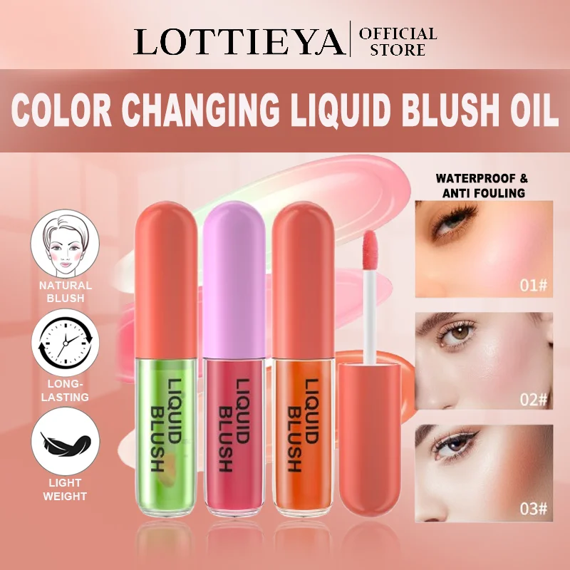 

LOTTIEYA Lightweight Color Changing Liquid Blush Oil Moisturizing Waterproof Anti-Fouling Cheek Blush Wholesale Makeup Cosmetics