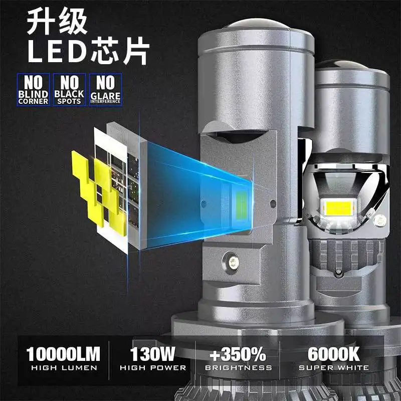 The GT4 features built-in LED headlights with lenses, H4 integrated near and far, 12V24V motorcycle laser lights