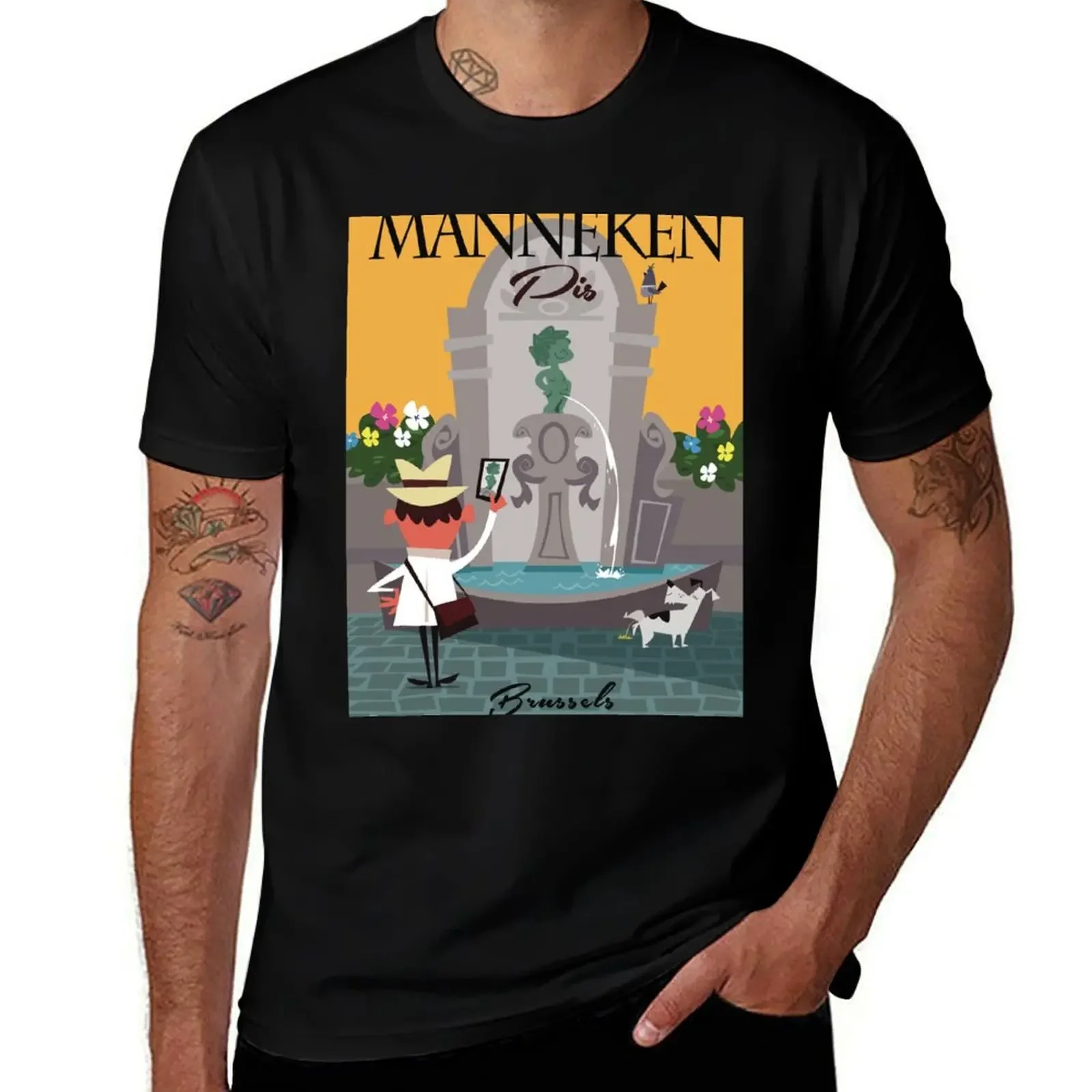 

Manneken Pis poster T-Shirt Personalized t-shirt graphic shirts luxury clothing labubu summer clothes oversized t shirt men