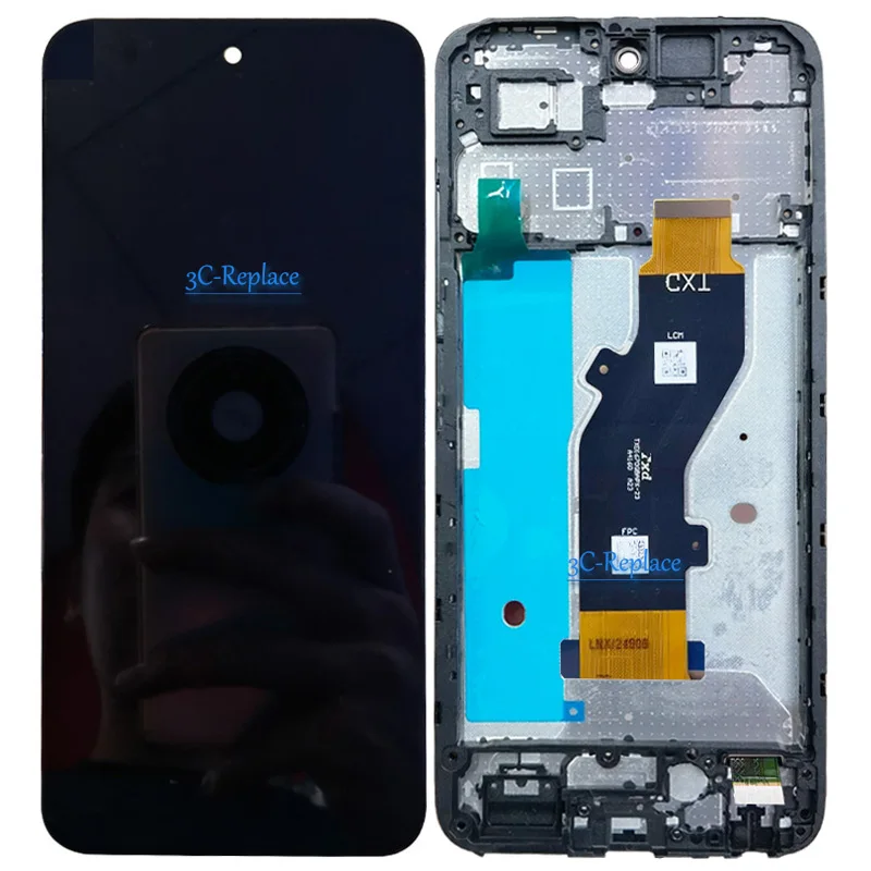 شاشة LCD شاشة تعمل باللمس لوحة رقمية بديلة مع إطار ، أسود بوصة ل Tecno Spark Go 1 KL4 Tecno po 9 4G
