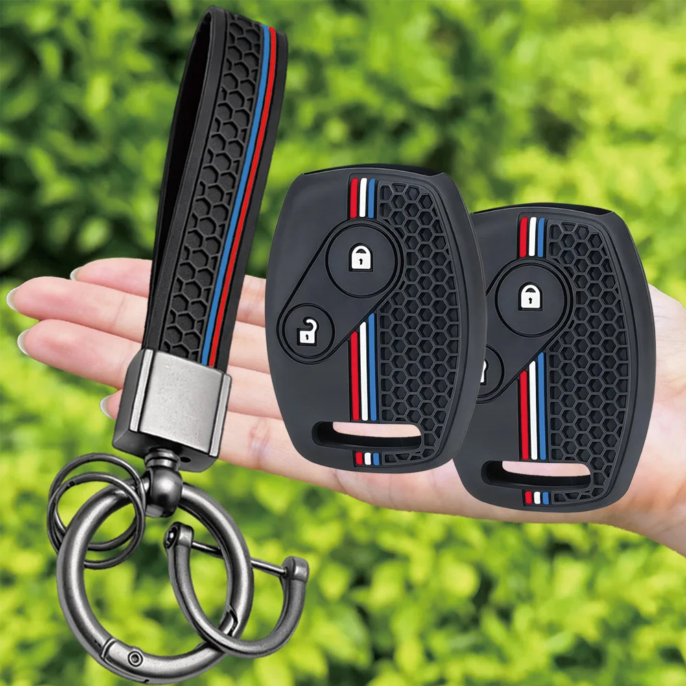 For Honda Accord Civic FR-V Jazz CR-V Stream Acura CSX Soft Touch Key Protector With Key Ring Holder