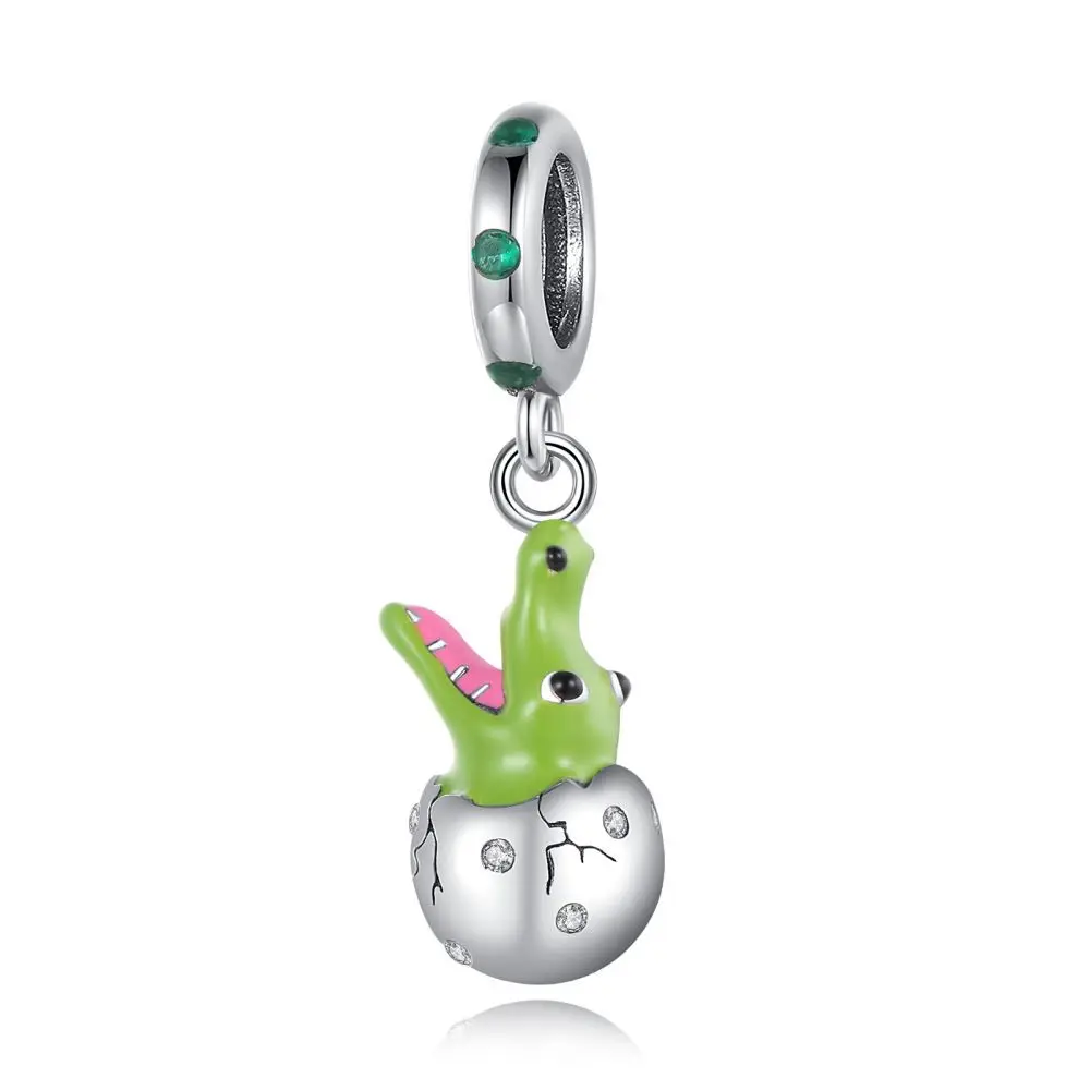 Silver Plated Multicolored Dinosaur Egg Charms Beads Fit Original Bracelets Bag Keychain CharmsBeadsPendant DiyWomenJewelry Gift