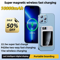 10000mAh 22.5W Super Fast Charging Mini Wireless Magnetic Absorbing Ultra-thin Power Bank Suitable for IPhone Xiaomi Samsung