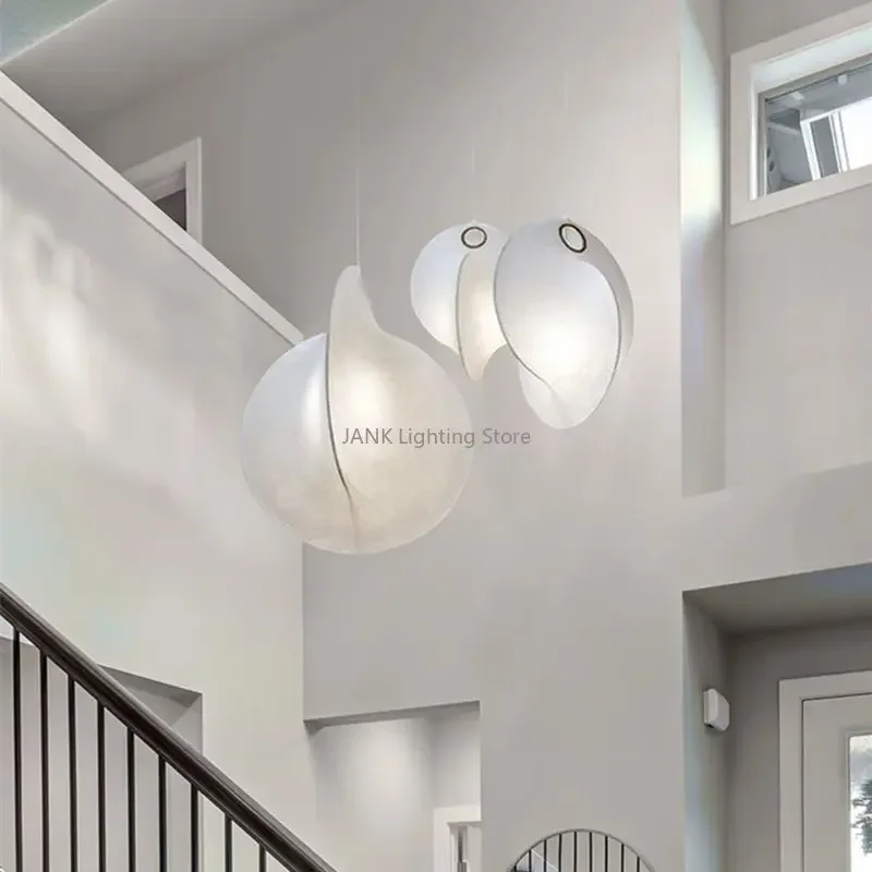 

Italian Designer Silk Fabric Art Bedroom Suspension Lamps Living Room Hotel Shopping Mall Chandelier LED Lighting Hanglamps