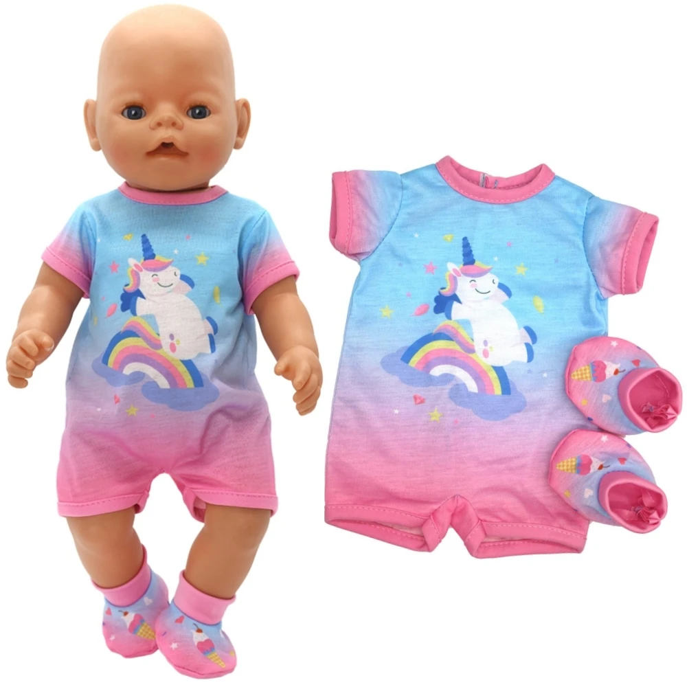 

Doll Clothes Suitable For 13-18 Inch Newborn Doll Cute Animal Pattern 43cm Newborn Doll Accessories Festival Birthday Gift