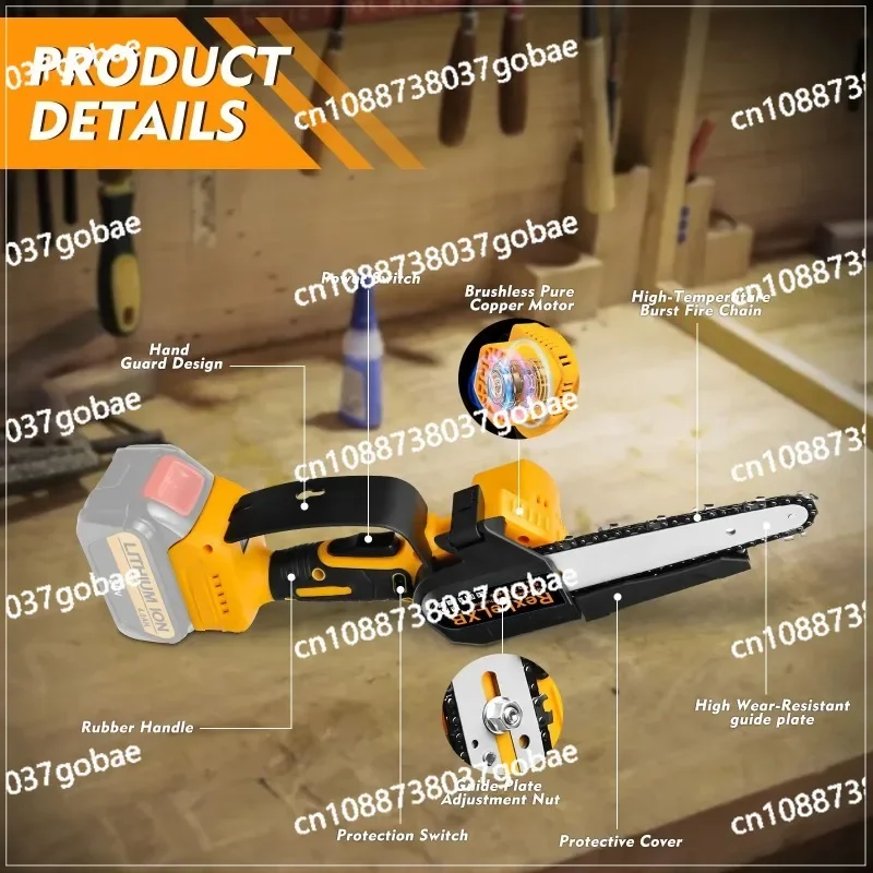 6 Inch Cordless Mini Chainsaw 450W/550W Brushless Electric Handheld Chain Saw Fast Powerful Cutting