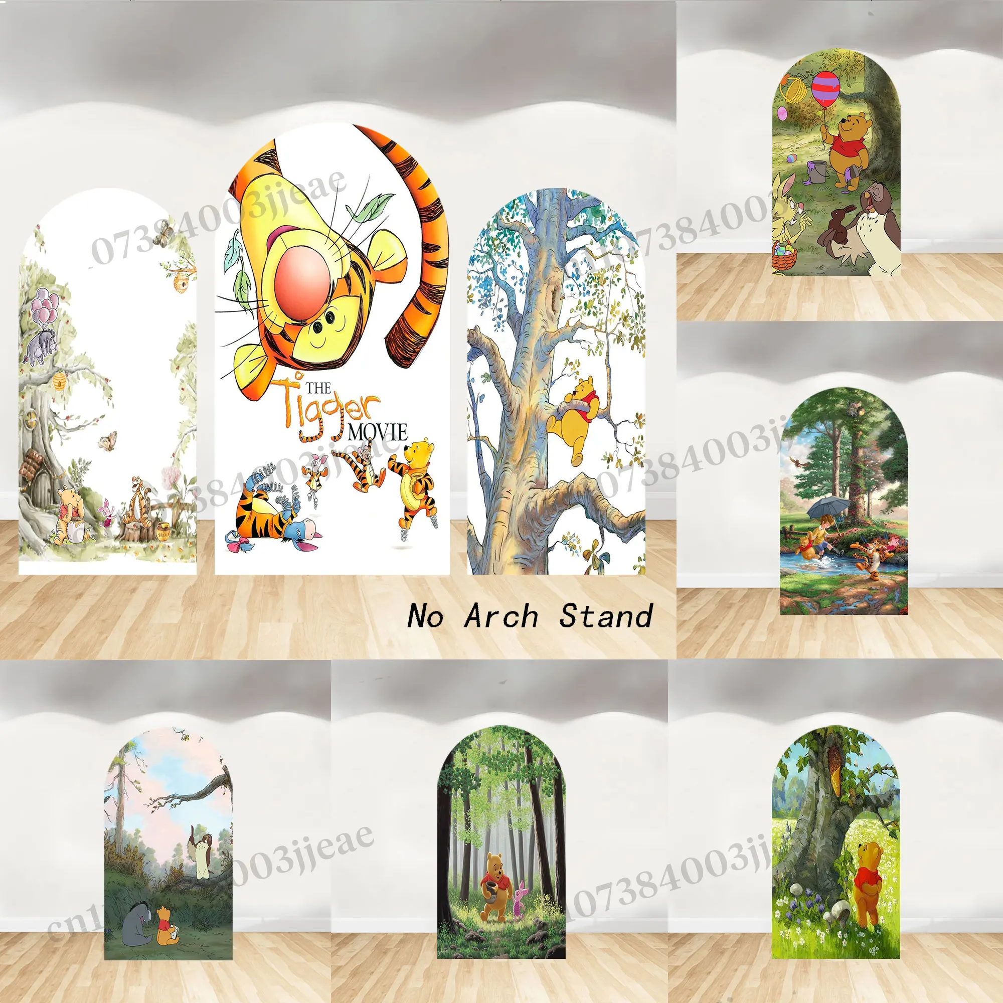 

Winnie The Pooh Arch Backdrop Covers Baby's Birthday Party Cartoon Decorations Newbron Shower Supplies Backgrounds Banner Props