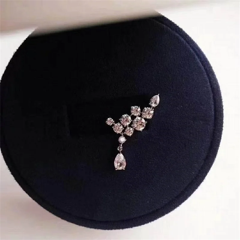 New High-grade and Versatile Water Drop Earrings Women\'s Dinner Dress Accessories Fashion and Luxury Zircon Wedding Earrings