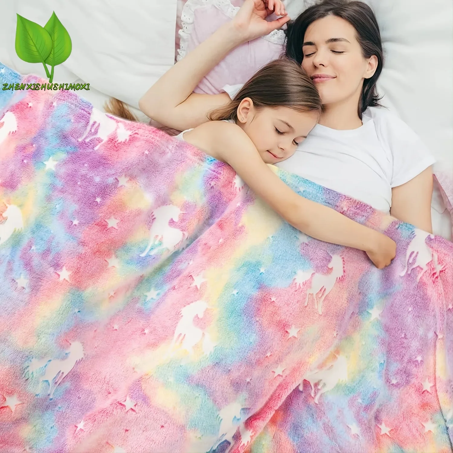 1pc Glow In The Dark Blanket, Unicorn Flannel Throw Blanket, Soft Warm Couch Blankets, Lightweight Blanket For Kids