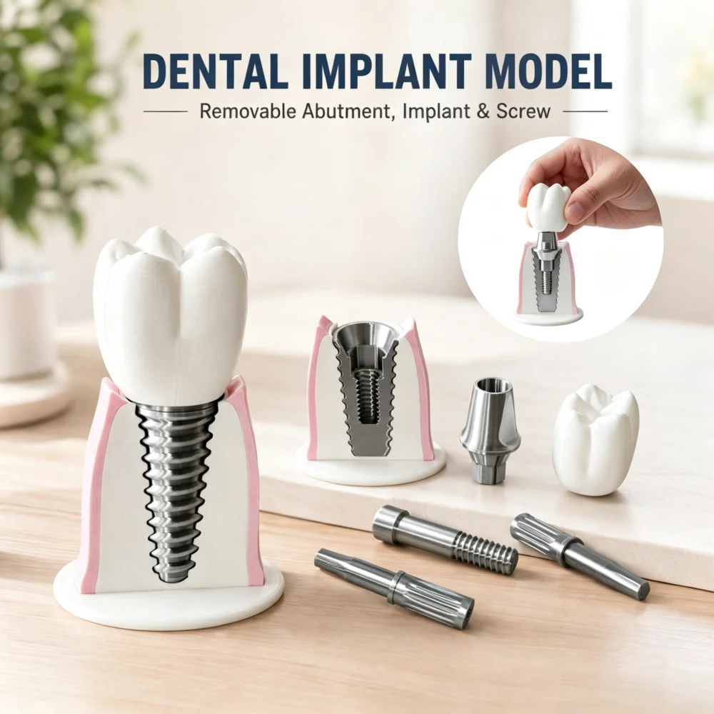 Dental Implant Model Training Teeth Teaching Practice Model Detachable Oral Implant Dentist-Patient Communication Demo Model