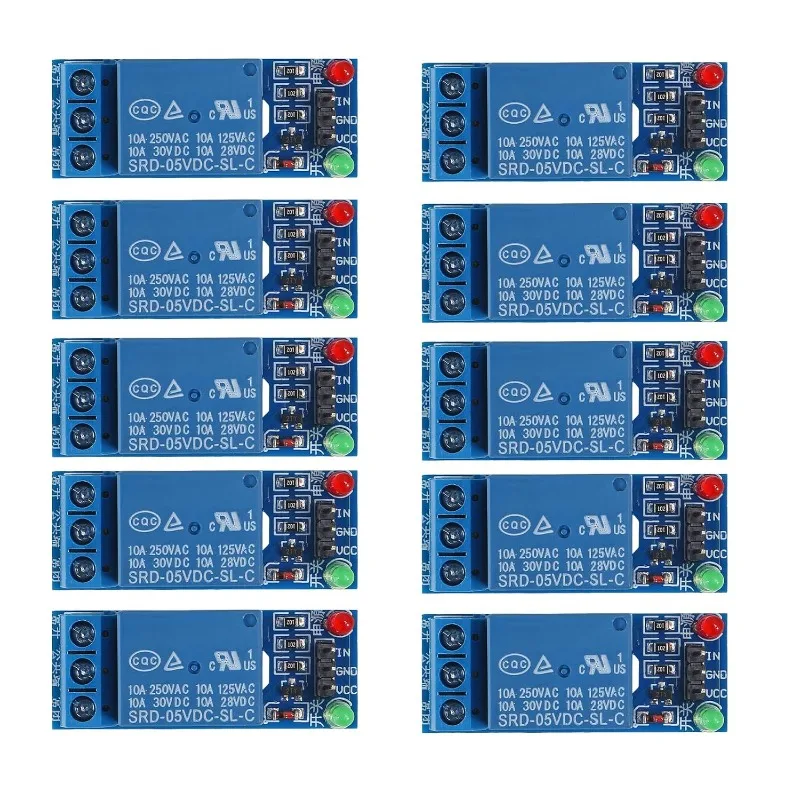 10PCS 5V One Channel Relay Module Relay Switch with OPTO Isolation High Low Level Trigger for Arduino Raspberry Pi ARM AVR