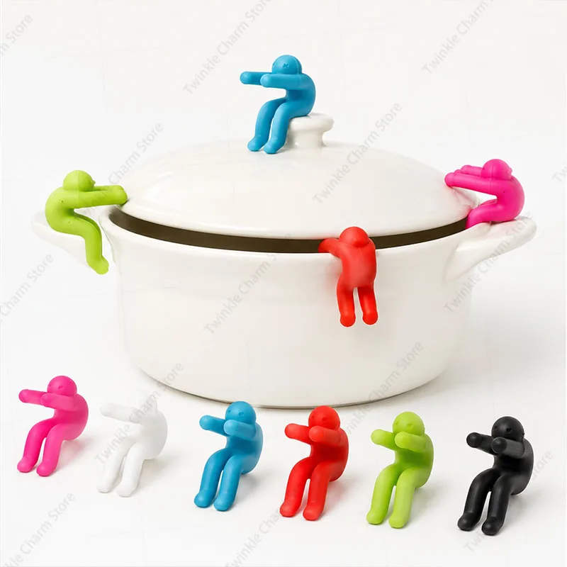 Anti-Overflow Pot Clip Kitchen Tools Silicone Support Pan Pot Lid Holder Stand Mobile Phone Chopstick Spoon Holder Stand Gadgets