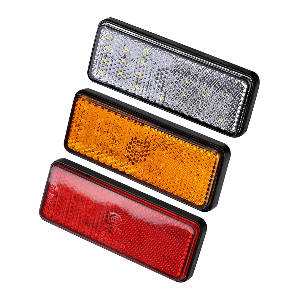 Nouveau 12V 24LED Rectangle moto réflecteur queue frein clignotant lampe voiture/ATV LED réflecteurs/camion feux d'avertissement latéraux