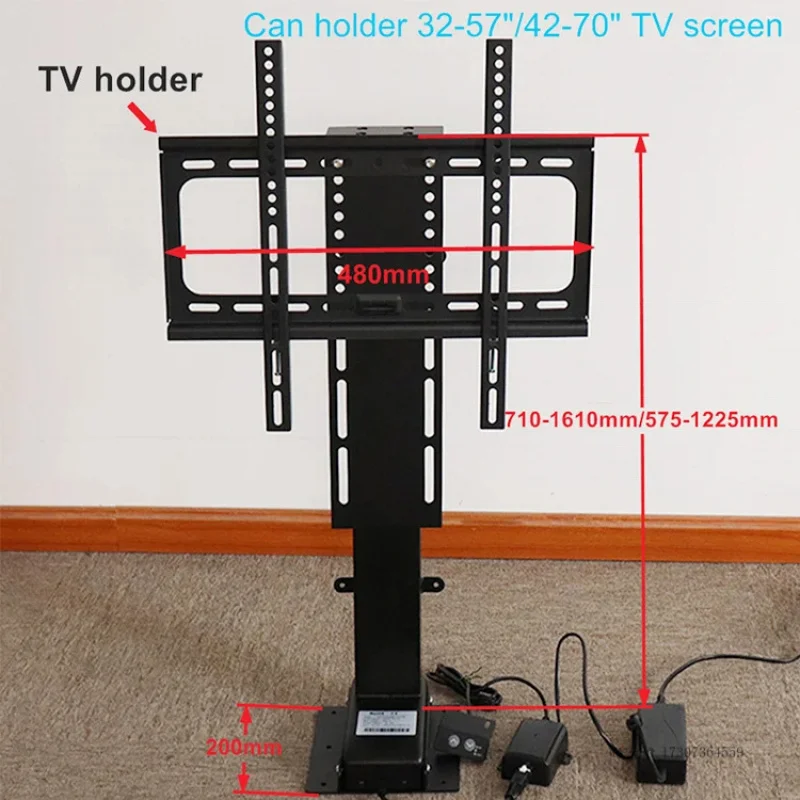 Electric Lifting Bracket Floor Concealed Cabinet Type Height Adjustable TV Mount