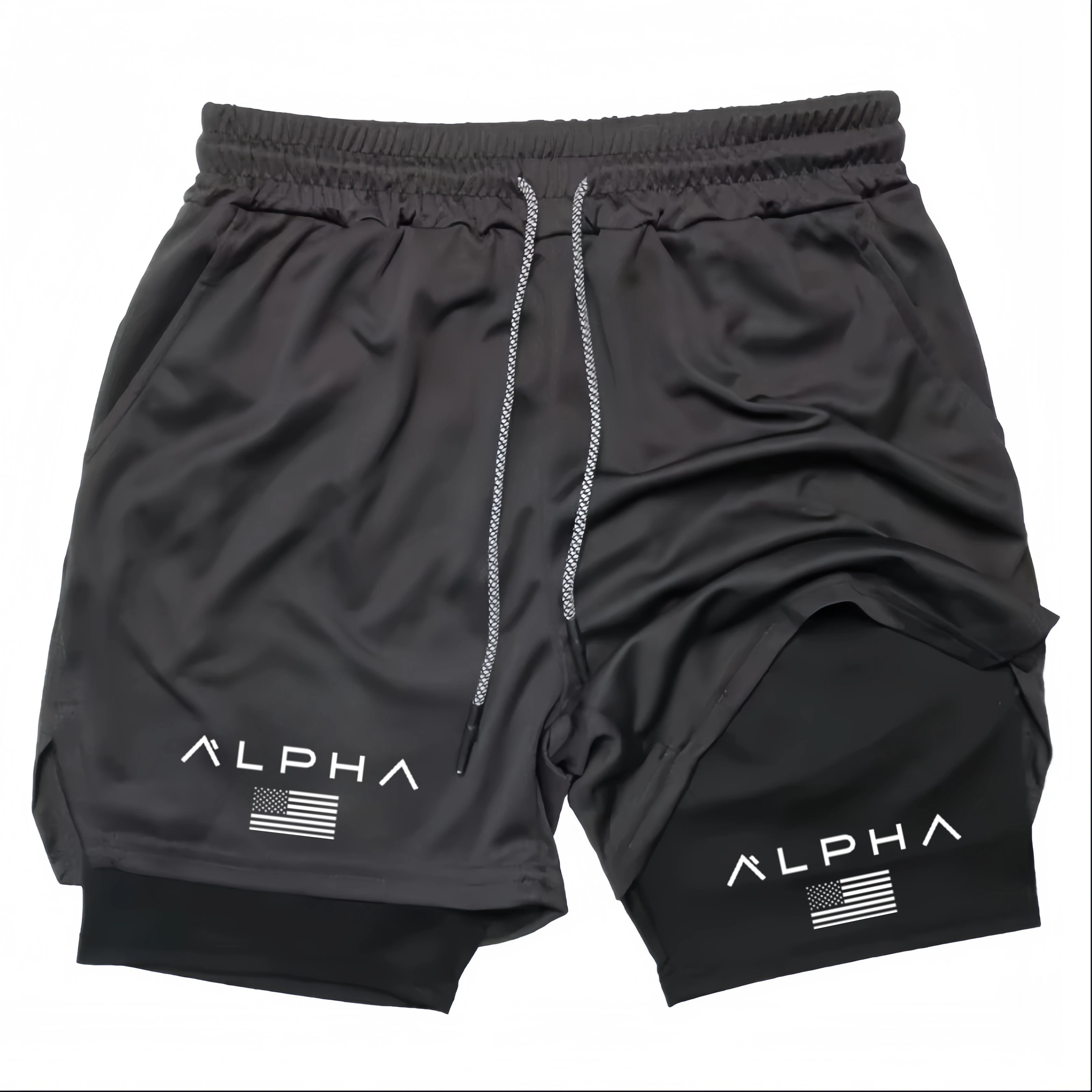 Men Running Shorts 2 In 1 Double-deck Sport Shorts Sportswear Gym Fitness Short Pants Training Jogging Bottom Men's Clothing