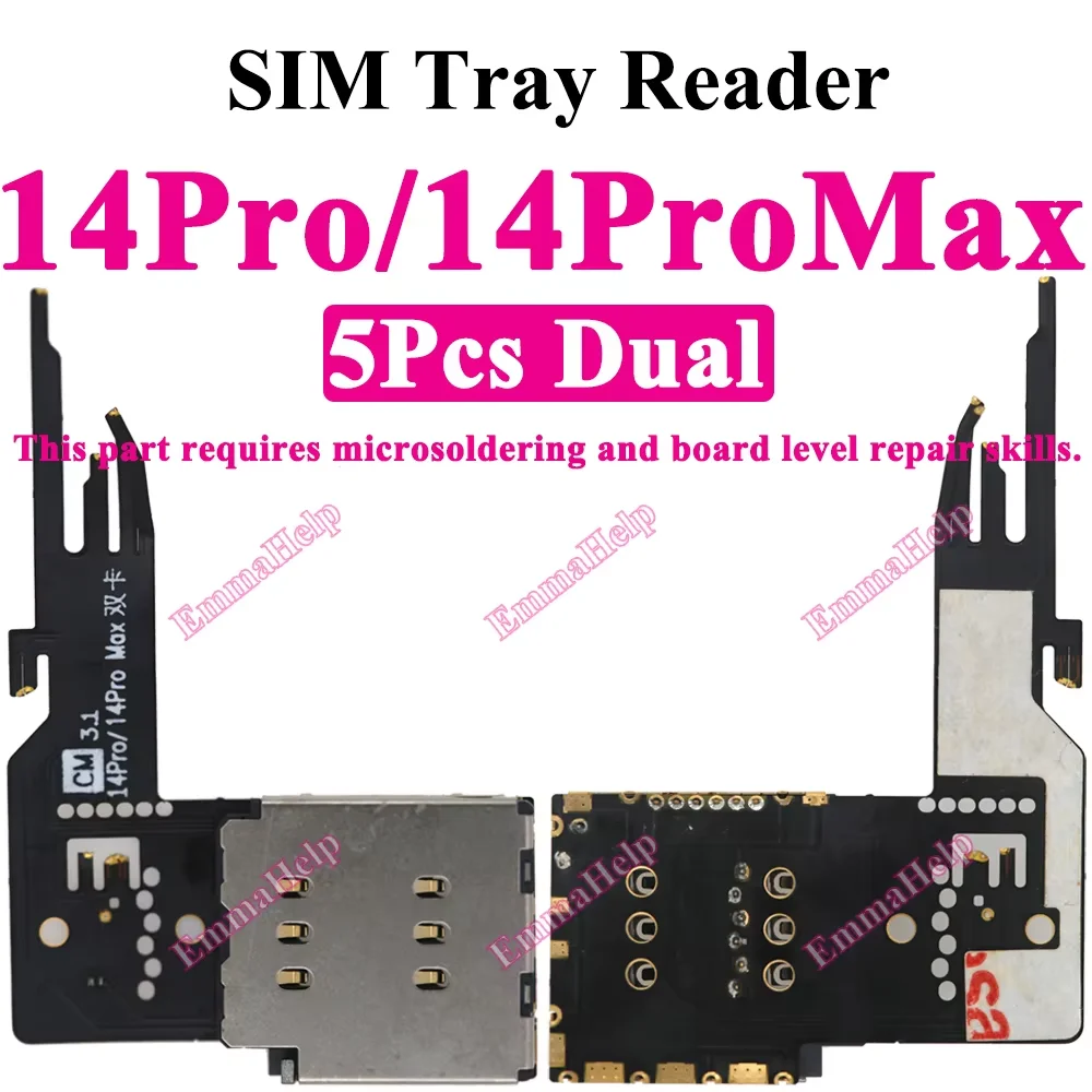 5 szt. Taśma Flex czytnika kart Dual SIM do iPhone 16 15 Plus 14 Pro Max 12 13 11, wewnętrzna tacka, gniazdo, adapter — zdjęcie produktu 3