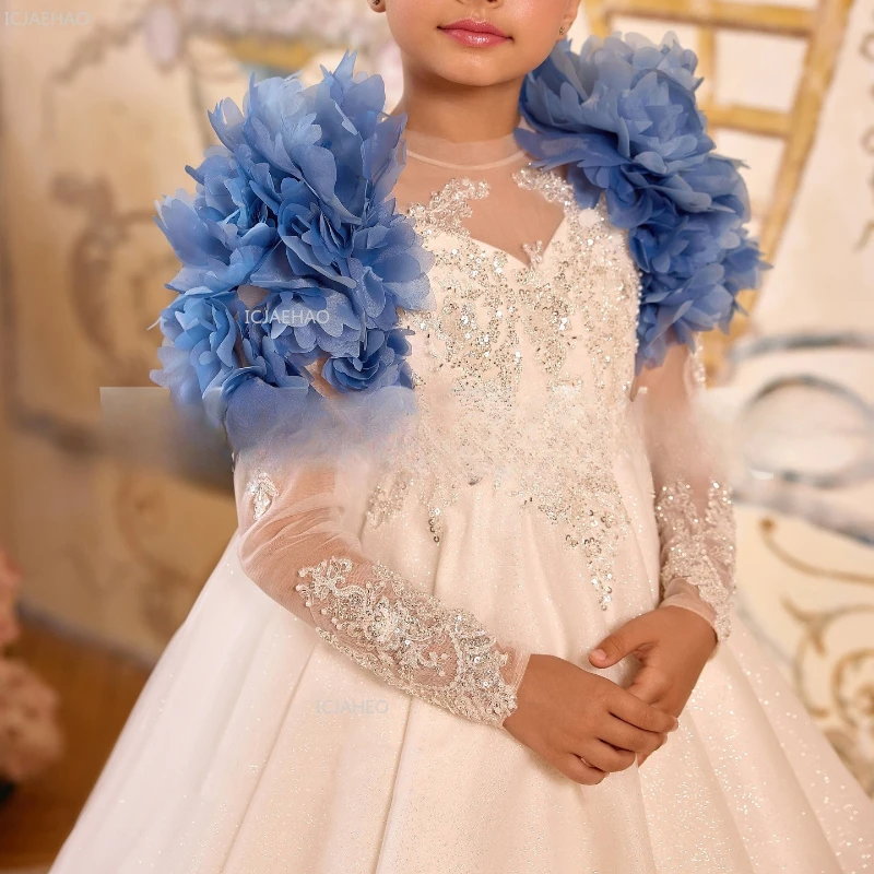 Kids Girls Birthday Princess Dress Children Flower Performance Party Pageant Formal Dresses Girl Wedding Gown for Host Piano