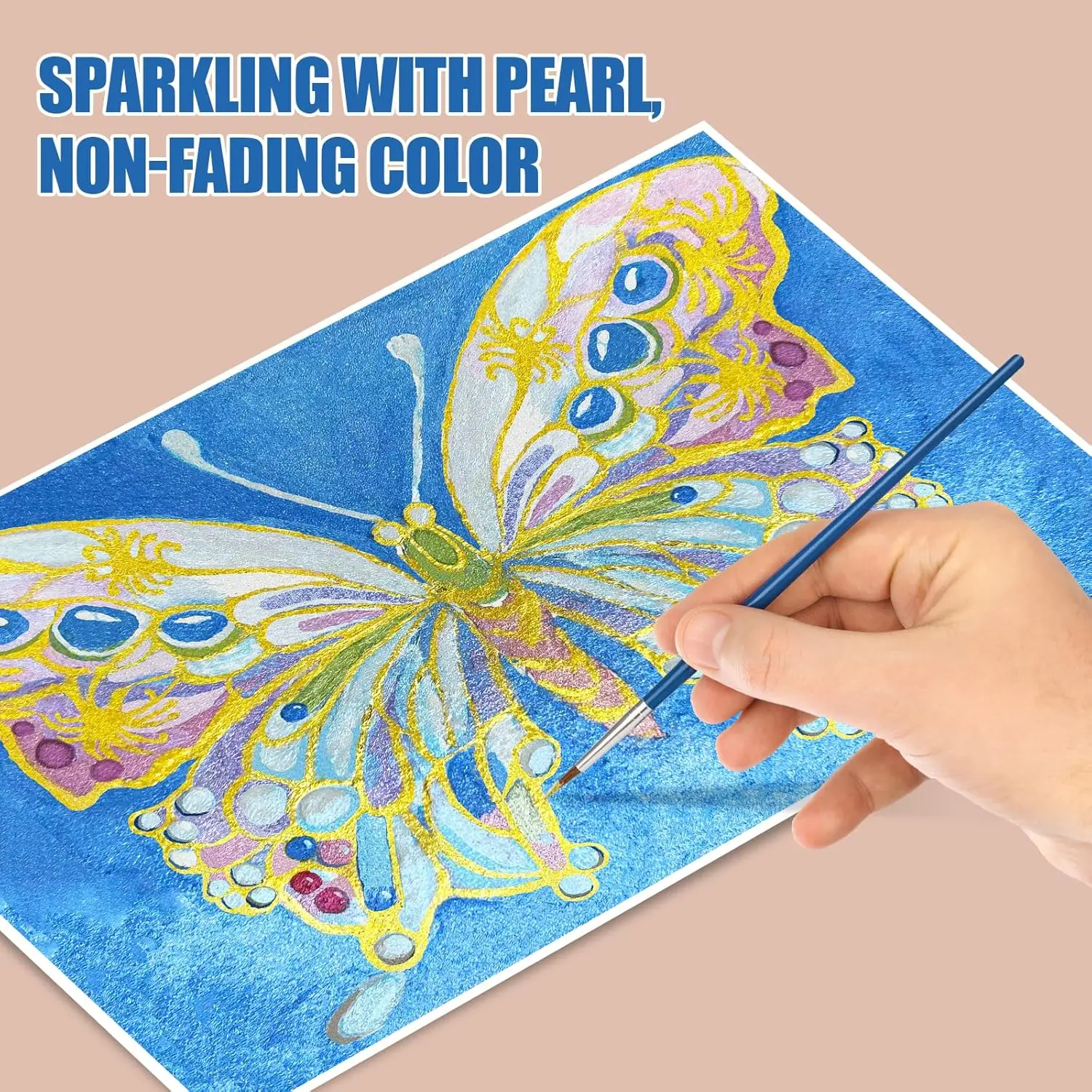 60/20 Colors of Pearl Watercolor Paints - Solid Metallic Glitter Palette for Artists, Non-Toxic Gradient Watercolor for Mixing