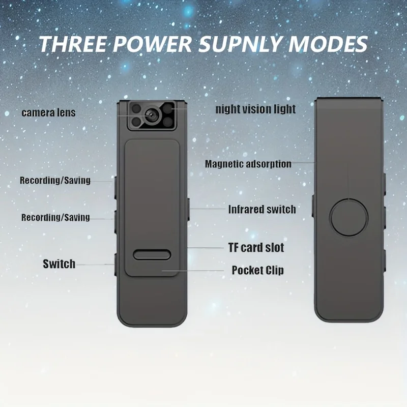 كاميرا صغيرة محمولة 1080P HD فيديو رقمي صغير واي فاي الأشعة تحت الحمراء للرؤية الليلية مسجل الرياضة في الهواء الطلق ركوب الخلفي كليب الكاميرا #4