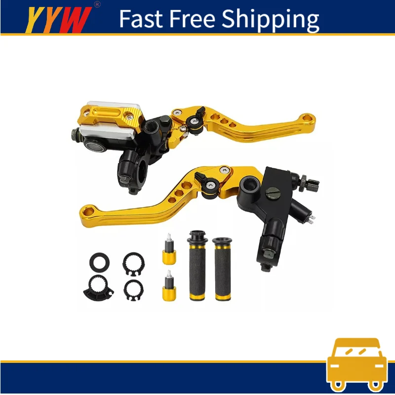 

Universal Motorcycle Brake Master Cylinder Clutch Lever Aluminium Alloy durable golden Adjustment Brake Clutch Handle