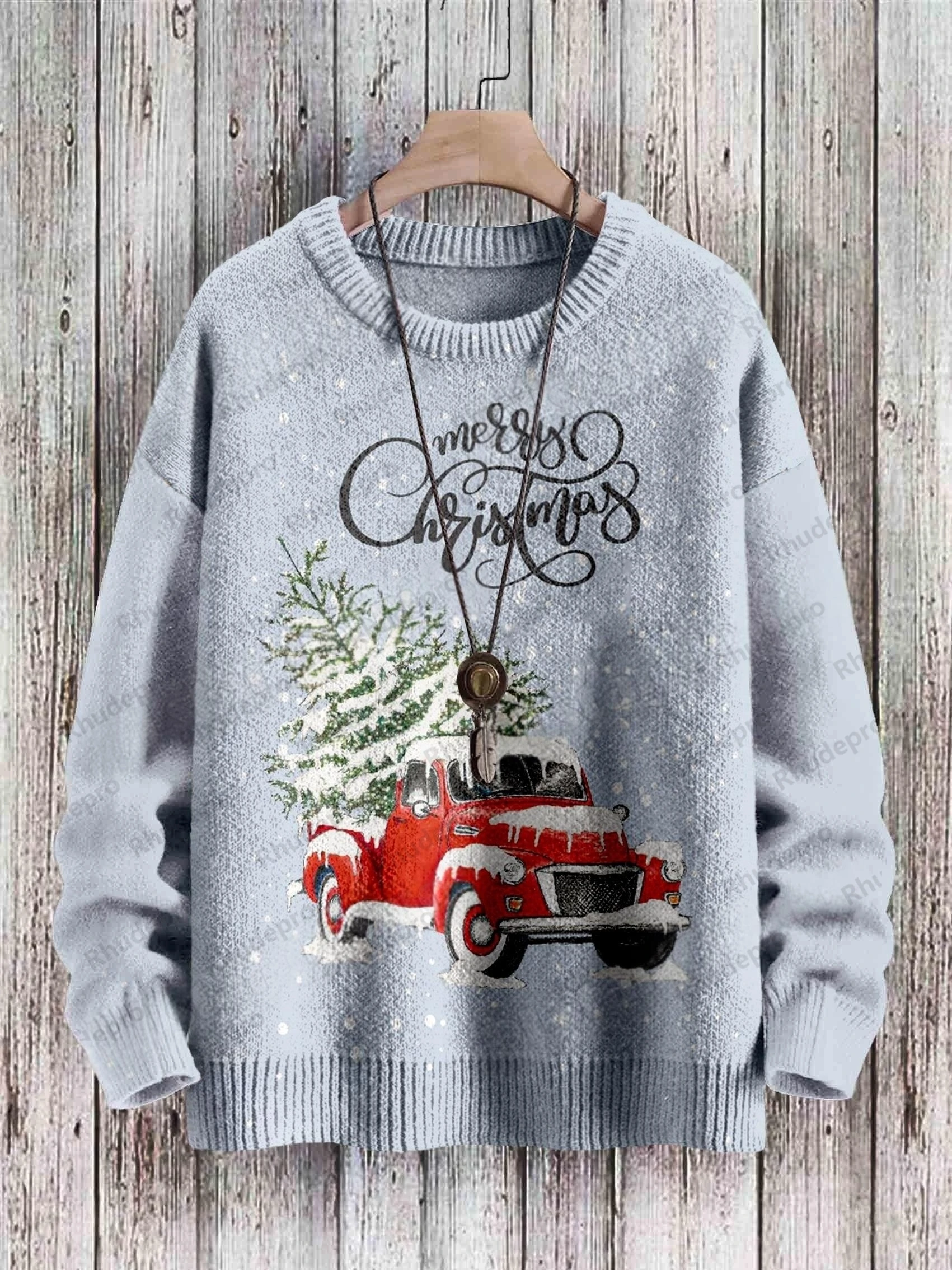 Christmas Devil Play Violin Black Cats Art 3D Printed Men's Knitted Pullover Winter Unisex Casual Knit Pullover Sweater