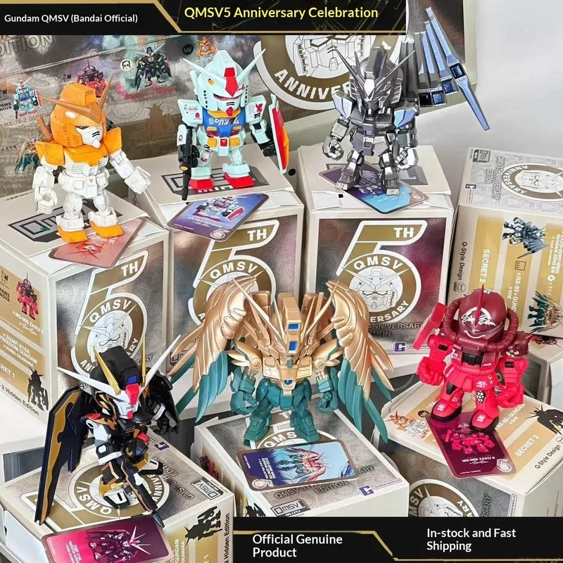 En Existencia, Caja Sorpresa Original de Bandai Qmsv Mini 5.º Aniversario, Figura de Robot Gundam Zaku, Caja Sorpresa, Regalo para Niños Coleccionistas, Regalo Navideño