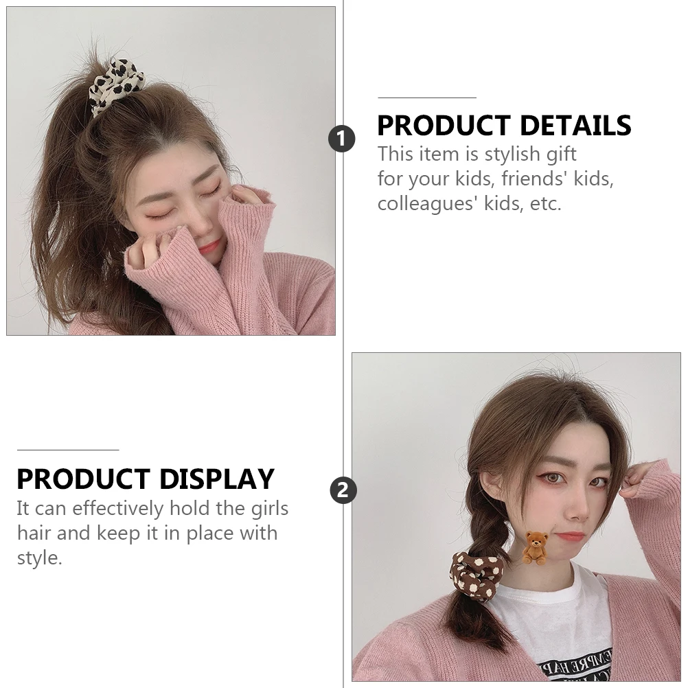 

6pcs Vintage Knitted Ponytail Holder Toppers Ponytail Holder Retro Scrunchies Hair Hair Rope Decorations