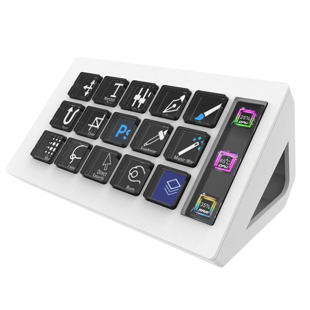 

For Streamdeck Game Programming Customizable Keypad 15 Customizable Lcd Keys Controller Visual Keyboard For Windows/macos Gift