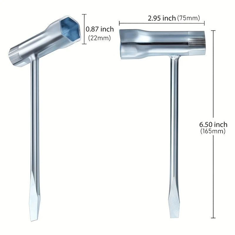 Pack Chainsaw Wrench Scrench Tool Replacement, 13 by 19 mm Chainsaw Wrench Scrench T Wrench Spanner Tool Remover for Saws Chains