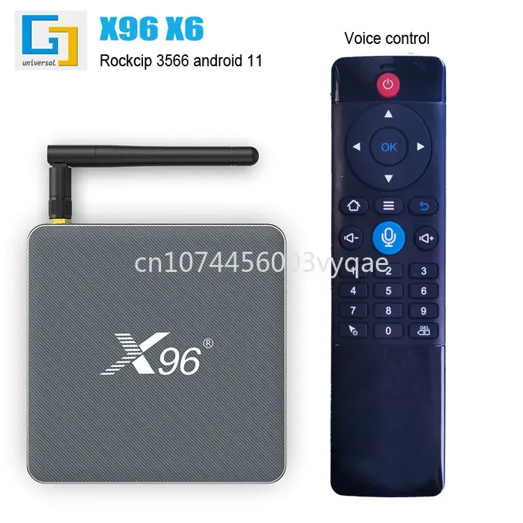 X96 X6 Rk3566 Chip Android 11 Dual-Band Wifi with Bluetooth Metal Casing Voice TV Box