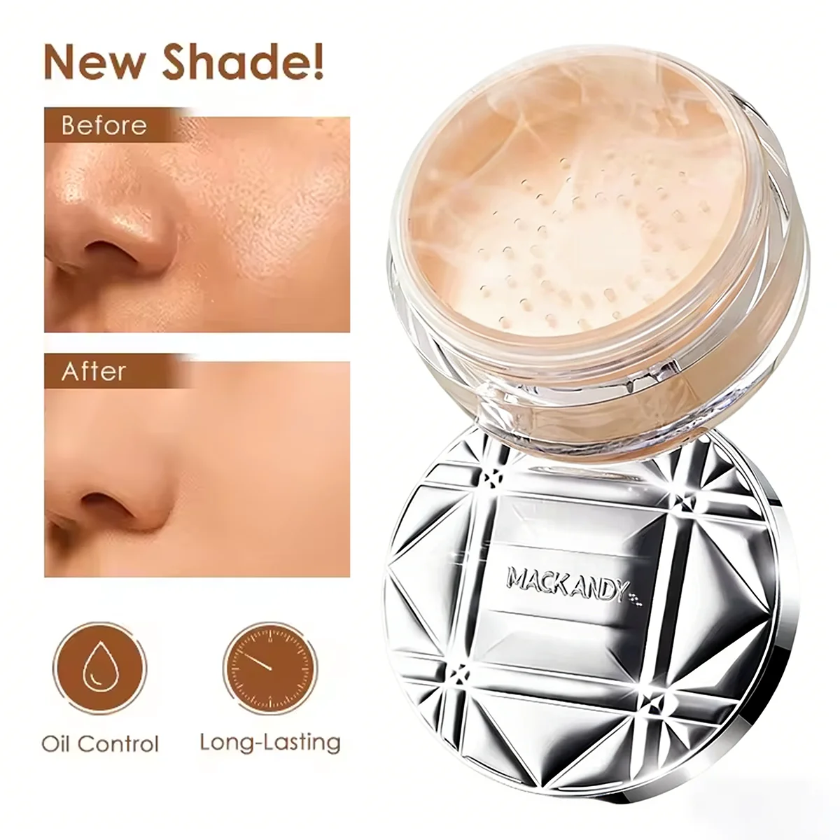 Pink Glitter Setting Powder 3 Color Long Lasting Oil Control Pearlescent Natural Face Matte Shimmer Loose Powder Makeup Cosmetic