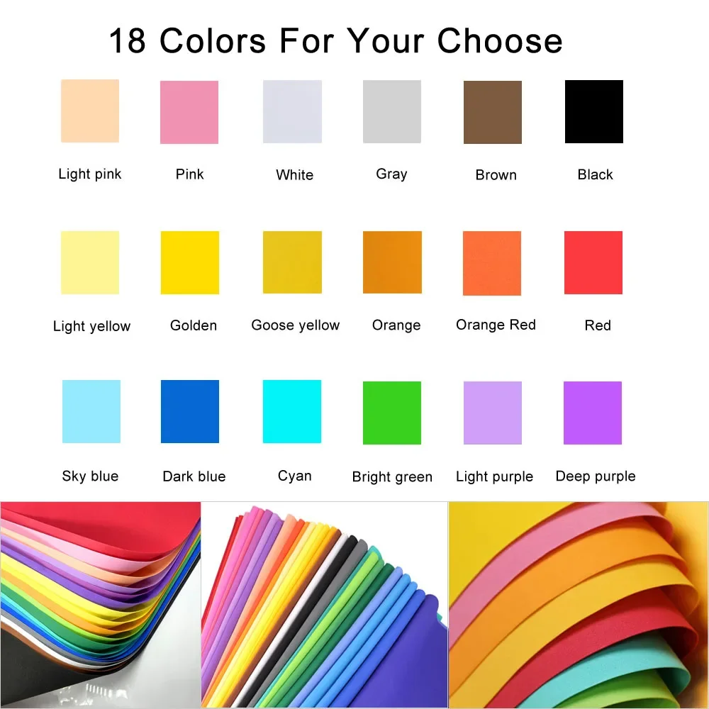 1/18Pcs Colorful EVA Foam Sheets 1mm Thick 50x50/90cm Soft Durables Cosplay Craft Foam for DIY Costumes, Arts, Props