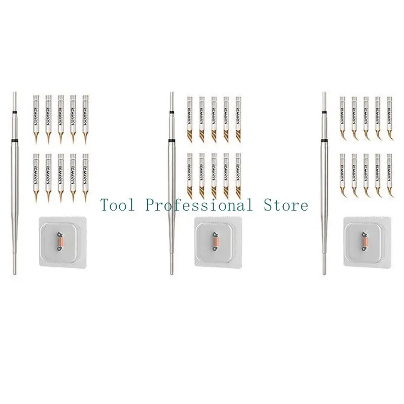 57QF 0.1Mm C210 Soldering Head Set for Fly Wire Work, 10 Replaceable Fine Point Heads with Heat Insert for Phone Board Service