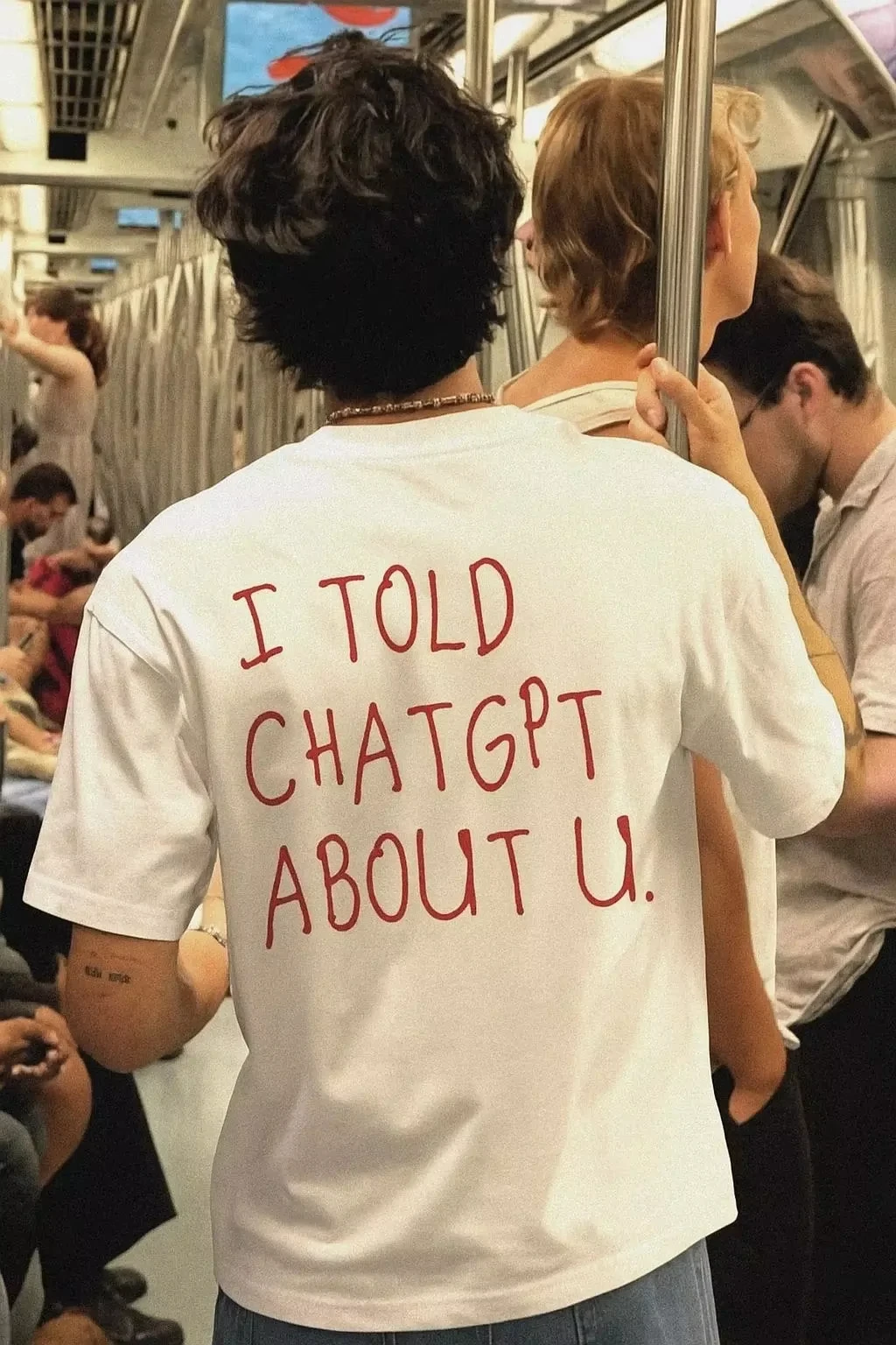 2026 I Told ChatGPT about You T-Shirt Funny Meme Tech Humor Gift Streetwear High-quality Crew-neck Short-sleeved Men's T-shirt