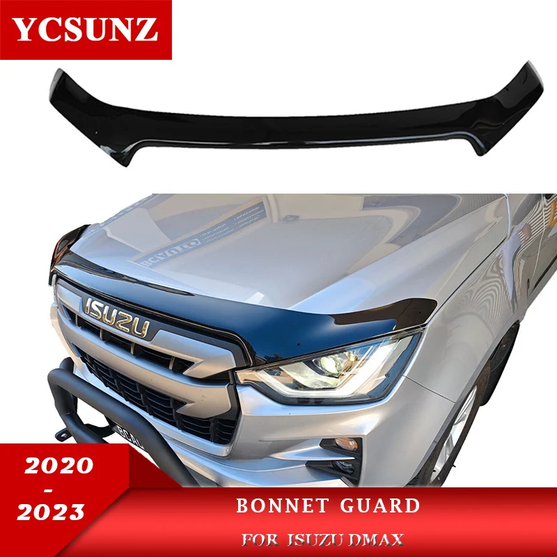 

Front Bug Shield Hood Deflector For Isuzu Dmax D-max 2020 2021 2022 2023 Bonnet Guards Double Cabin Car Accessories