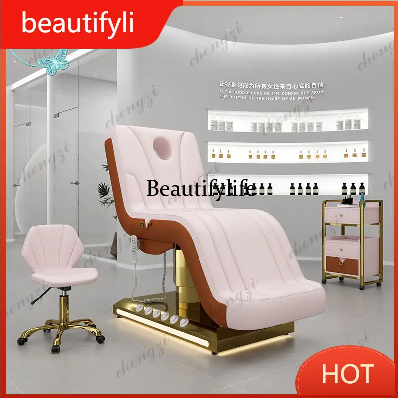 A139 Electric beauty bed with foot control electric lifting skin management bedside massage treatment bed