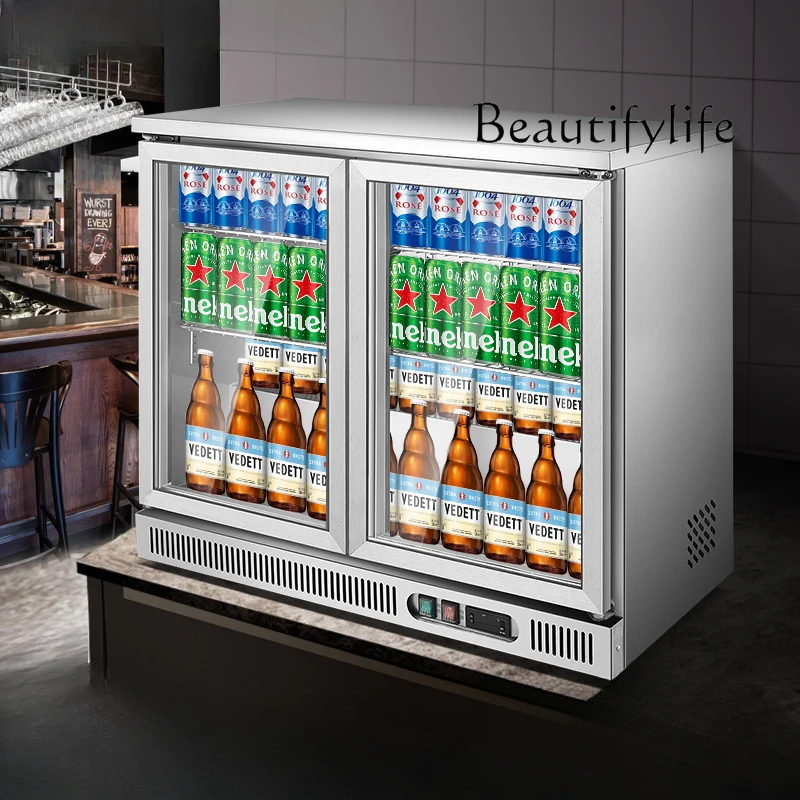 Desktop Beer Refrigerator Simple Commercial Beverage Bar Display Cabinet