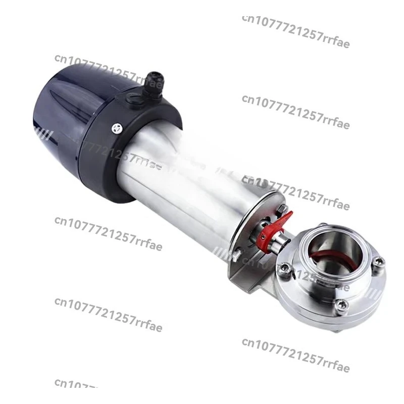 316L food grade sanitary vertical three-clip pneumatic actuator pneumatic butterfly valve