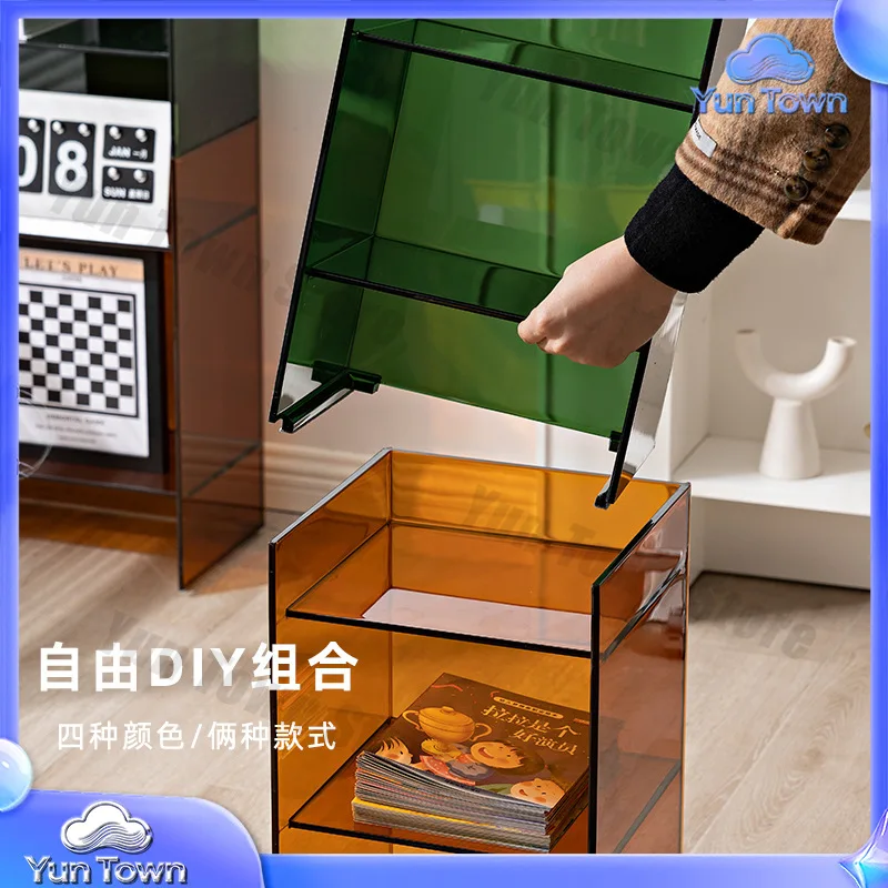 Modern Minimalist Living Room Sideboard Cabinet for Sofa Storage Unit Floor Standing Organizer Bathroom Shelf Transparent