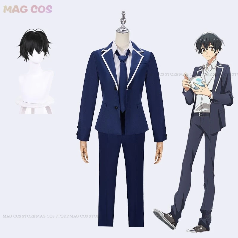 Anime Sasaki and Miyano Yoshikazu Cosplay Costume Sasaki Shuumei Wig Dark Blue School Uniform Sasaki Shuumei Men Halloween Party