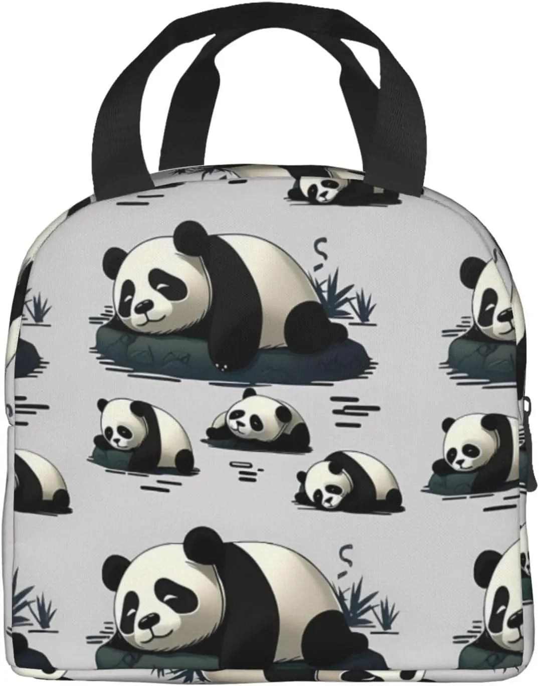 Lying Panda Family Insulated Lunch Bag Thermal Freezable Lunch Tote Waterproof Bento lunch Box, Women Men Lu nch Tote For Picnic