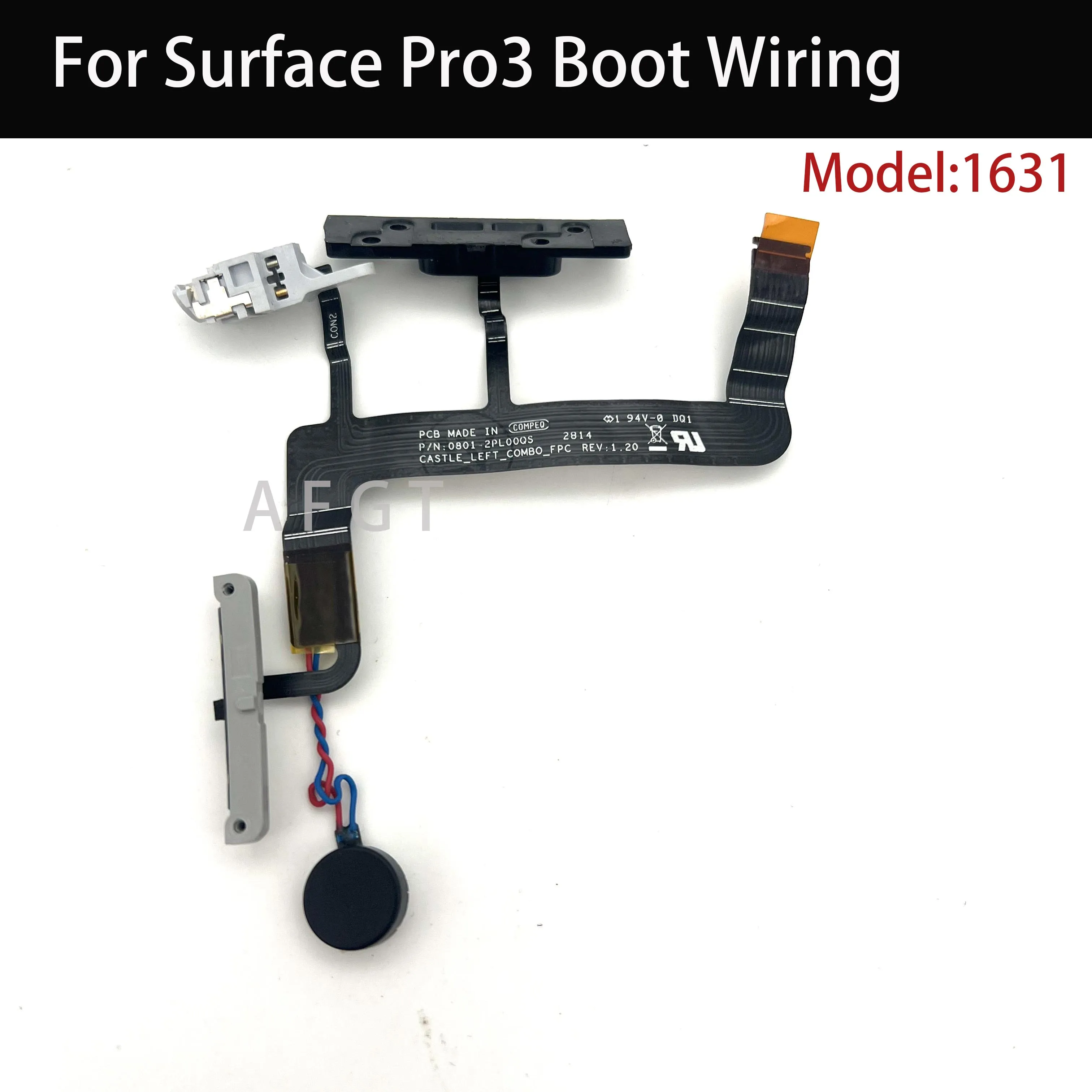 Original For Surface Pro3 1631 Power On/Off Volume Up Down Button Headphone Jack Vibrator Flex Cable 0801-2PL00QS