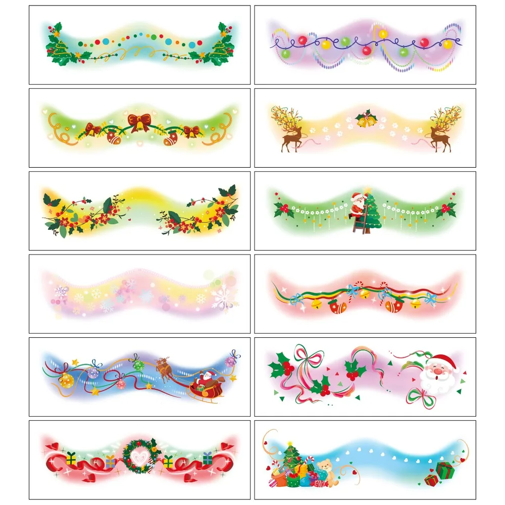 

12 шт./компл., водостойкая рождественская татуировка для лица, красочные мультяшные наклейки с веснушками, снежинка/снеговик, долговечная нашивка для макияжа