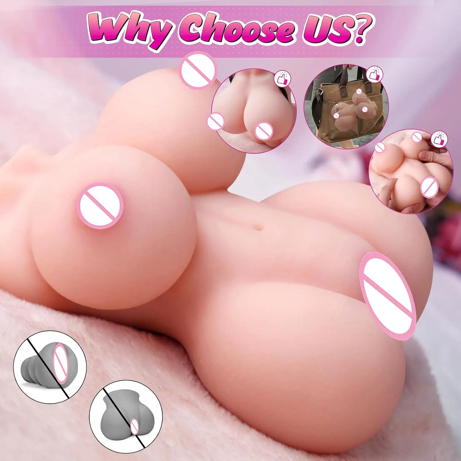 Boneca sexual realista para homens, sexo realista, torso, brinquedo sexual masculino com mamilo, bonecas sexuais macias inseríveis com canal 3d, peito grande