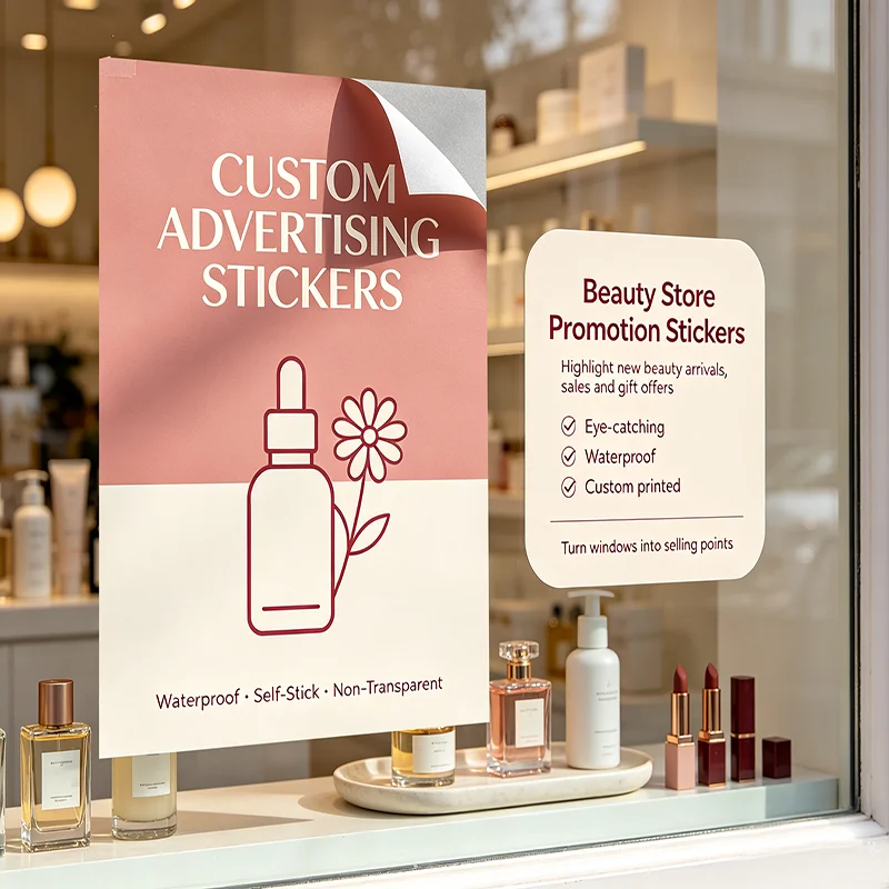 Custom Waterproof Vinyl Stickers Personalized Logo Decals for Store Glass Door Window Shop Discount Promotion Business Activitie