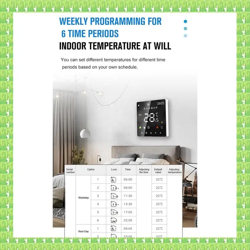

WIFI Graffiti Touch Screen Heating Thermostat Smart Thermostat WIFI Black 16A Electric Heating Easy Install