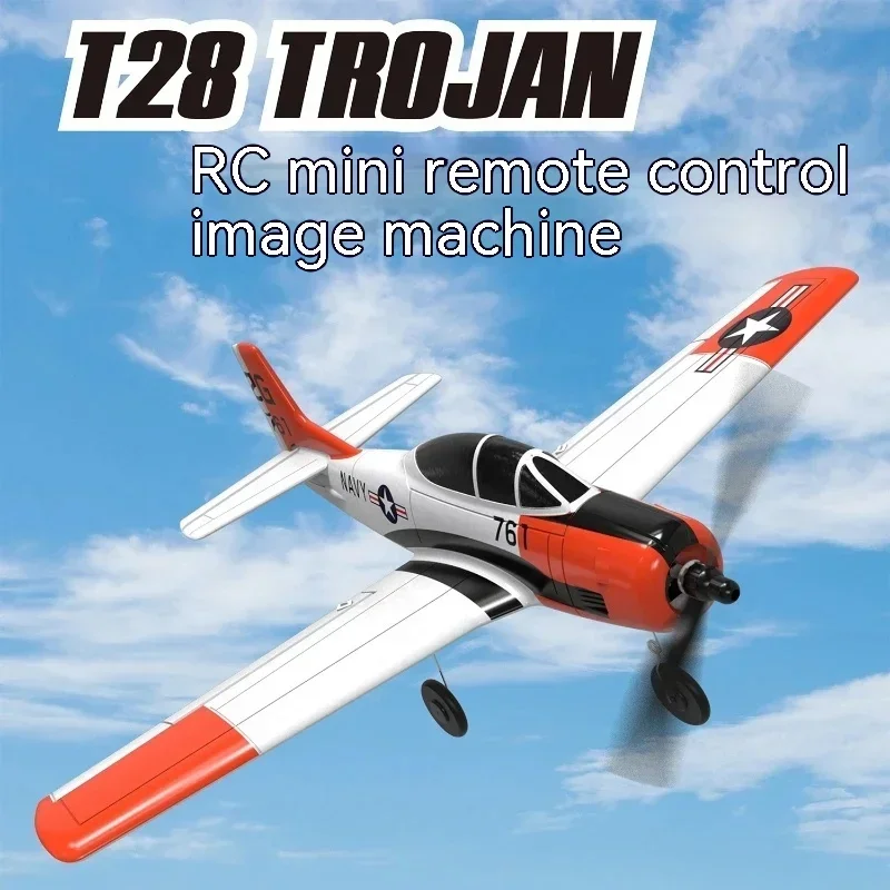 Samolot T28 Trojan 4-kanałowy samolot Rc Rtf ze stabilizatorem Xpilot Jeden klawisz Akrobacyjny Stałopłat Zewnętrzne zabawki Rc dla dzieci Prezent