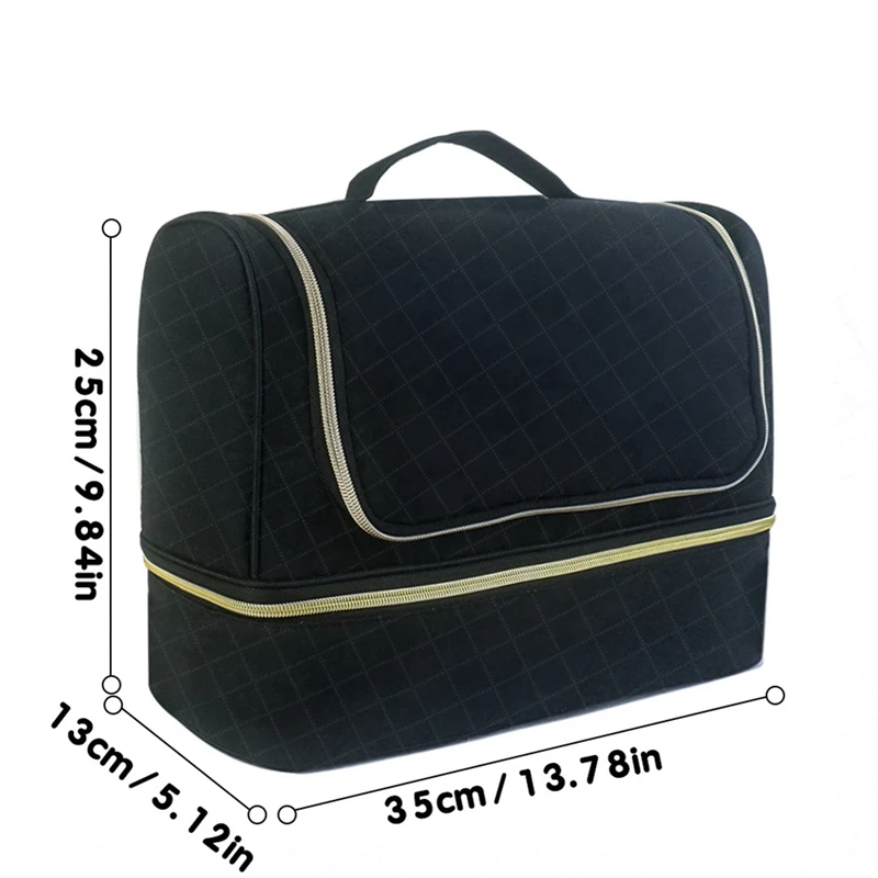 Curling Iron Double Layer Storage Bag Portable Suitcase Accessory Bag Cosmetic Travel Cases