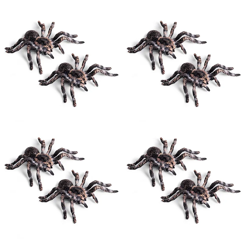 

FBIL-8Pcs 9.5Cm Large Fake Realistic Spider Insect Model Fun Halloween Scary Prop